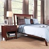 Nevis 3-Piece Panel Low Profile Panel Bedroom Set in Spice Size: Queen