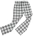 Adult Flannel Pants Tie Cord Waist No Fly White and Black Plaid