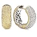 14K White & Yellow Gold 2.00 Carat. Diamond Reversible Hoop Earrings