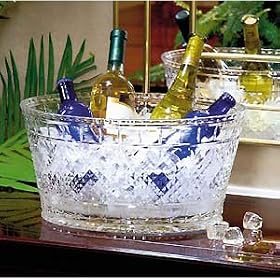 15.9 Long Oval Crystal Wine Chiller Champagne Bucket by Crystal Clear