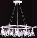 LAMPS BEAUTIFUL Contemporary Broadway Oval Crystal Chandelier by James R. Moder--Excellent customer service--see our feedback.