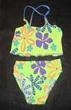 CLEARALNCE!! Girls 2 PC Swimsuit Lime w/Purple Turq Flowers
