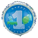 Boy's Little 1 Birthday 18" Foil Balloon Party Supplies