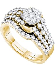 1.01CT DIAMOND FLOWER BRIDAL SET