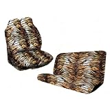 4 Piece Safari Animal Print Auto Interior Gift Set - 2 Universal-Fit High Back Bucket... 