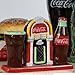 Westland Giftware Magnetic Ceramic Salt and Pepper Shaker with Toothpick Holder, 4.75-Inch, Coca-Cola Jukebox