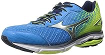 Mizuno Men's Wave Rider 19 2E Running Shoe, Dude Blue/Silver, 7 2E US
