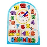 ディーマーク D-Mcark レインボウ 時計遊びパズル 木のおもちゃ 数字パーツ 積み木ブロック 図形認識知育