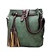CloudBag Fashion Creative Women Brand Retro Tassel Bag Lock Shoulder Bags Handbags (Green)
