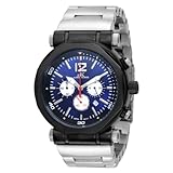 Adee Kaye Men's AK8921-MIPB BLU Chain Sport Collection Chronograph Stainless Steel Black Watch