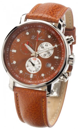 611 Venezianisches Braun - Eleganter Herren Chronograph - SWISS ISA