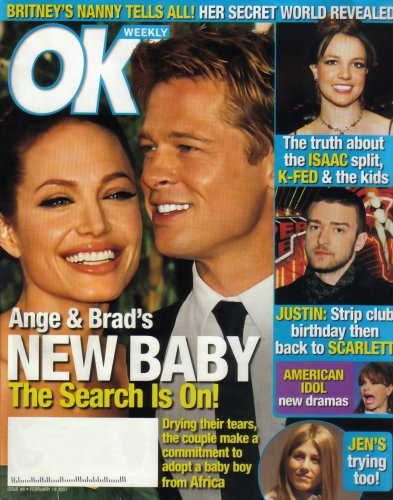 OK Weekly Magazine Angelina Jolie & Brad Pitt February 19, 2007 Issue (Melanie Griffith, Jeri Ryan, Eric Mabius))