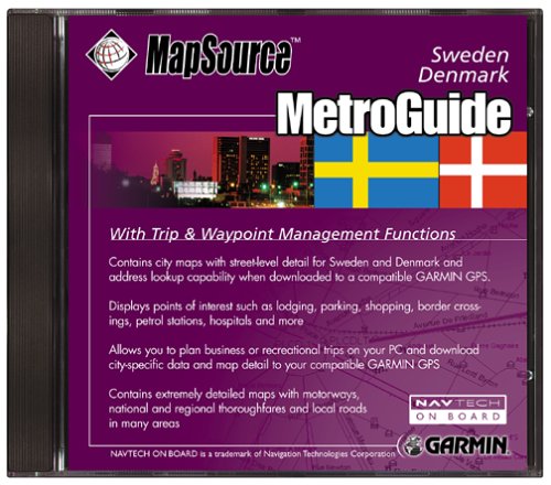 Garmin MapSource MetroGuide of Denmark and Sweden for Garmin GPS Units (CD ROM)