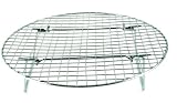 Cross-wire Cooling Rack, Wire Pan Grate, Baking Rack, Icing Rack, Chrome Plated Steel, Round Shape,2-Height Adjusting Legs, Commercial Quality - 10 &Acirc;&frac12; Inch Diameter
