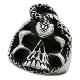 Surgical Steel Gothic Snake & Skull Ring Blackened finish 1 3/16 in. (30mm), size 11