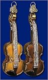 Old World Christmas Dark Brown Violin Glass Ornament #38008