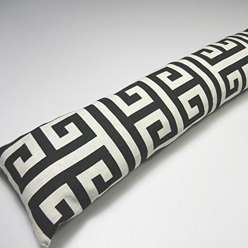 Door Draft Stopper Black Cream Cedar Shavings 36"