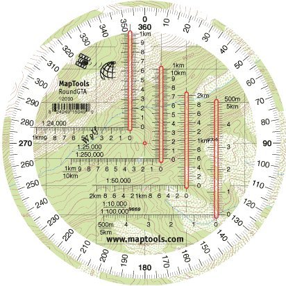 Map Tools Round Military UTM MGRS Grid Reader Protractor