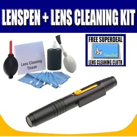 LensPEN + Cleaning Kit - for Digital SLR Cameras & Lenses - including Canon Digital Rebel XTi, XSi, EOS 40D, Nikon D40, D60, D80, D300, D700 & D3, Olympus Evolt E410, E420, E510 & E520, Pentax K10D, K20D, K100D, K200D & Sony Alpha and Complimentary FREE Exclusive Super Deal Micro Fiber Cleaning Cloth