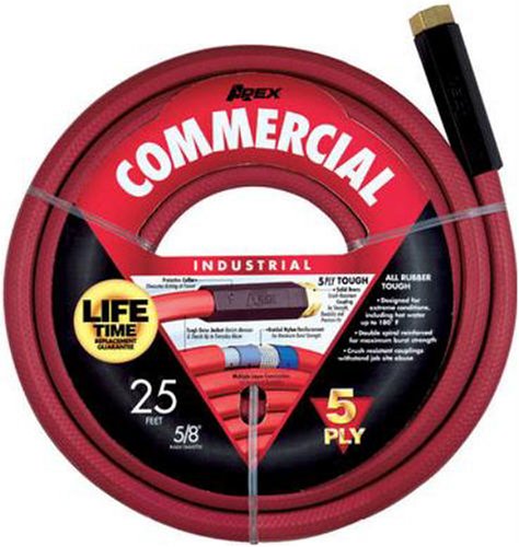 Apex Commercial 5/8-Inch-by-25-Foot All Rubber Hot Water Hose, Red #8695-25