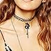 YAZILIND Black Stretch Gothic Tattoo Henna Choker Hippy Dragon Pendant Necklace Elastic 80s 90s