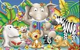 Eigenschaften Jumbo Spiele 10078 / 10078 - Jumbo Spiele - 70 Teile-Puzzle - Jolly Jungle - 4 Motive sortiert, 70 Teile
