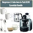 Nespresso D290 Concept Automatic Coffee-and-Espresso Machine with Aeroccino Milk Frother + Adagio Cream & Sugar Set With Two Coffee Mug's And Two Demi Spoon's