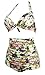 Staringirl Flora Polka Vintage High Waisted Bikini Swimsuits Swimwear