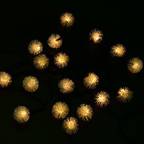 4.8m Solar Power 20 LED Christmas Chuzzle Ball String Light(warm White)