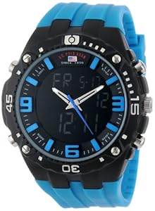 U.S. Polo Assn. Sport Men's US9175  Blue Silicone Analog Digital Sport Watch