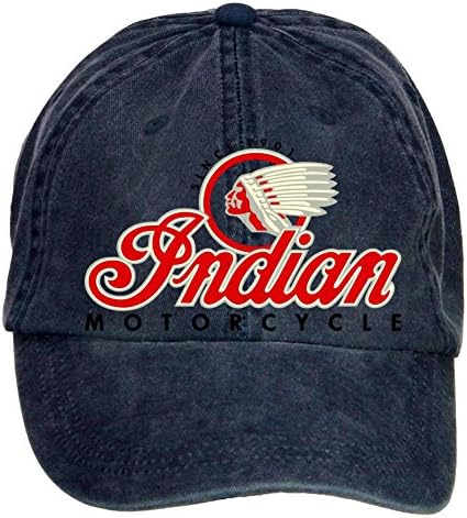 Rowstar Unisex Indian Motorcycle Logo Adjustable Twill Printing Washed Cap