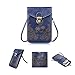 Bosam Soft faux Leather Crossbody cell phone purse bag for woman with strap (Blue)