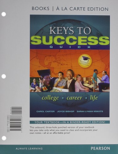 Keys to Success Quick, Student Value Edition Plus NEW MyStudentSuccessLab Update -- Access Card Package, by Carol J. Carter, Joyce Bishop,