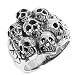 Sterling Silver Skull Ring 6mm Band Width and 22mm Face Height in Sizes: 9-14
