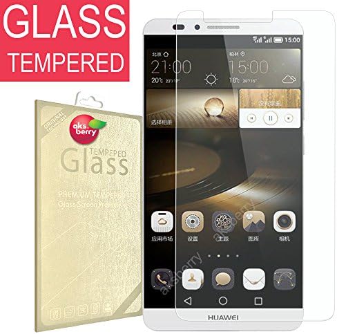 Huawei Ascend Mate 7 [ Tempered Glass ] Screen Protector, Aksberry(R) Premium Shatter Proof Ballistic Glass, [ 0.2mm thickness ] Ultra Clear (Lifetime Warranty)