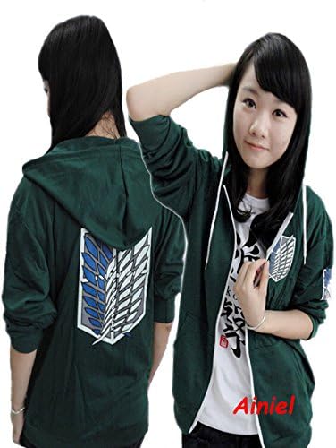 Ainiel Unisex Stylish Cosplay Costume Green Long Sleeve Autumn Hoodied Jackets (M, Green-Long Sleeve)