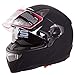 Matte Black Dual Visor Full Face Street Bike Motorcycle Helmet DOT (XL)