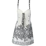 White Black Flower Jr Plus Size Dress