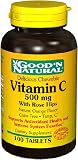 C 500mg Orange Flavor - with Rose Hips, 100 chewable,(Good N' Natural)