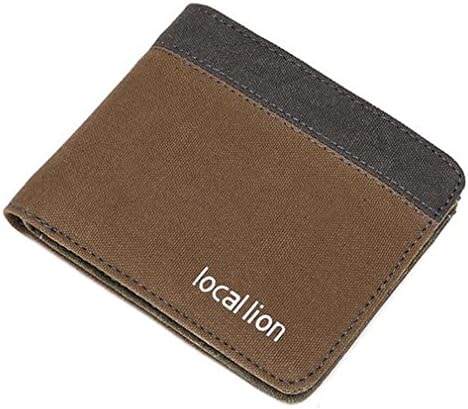 Generic Men's Canvas Bifold Wallet,Slim Card 2 Fold Wallet (Coffee)