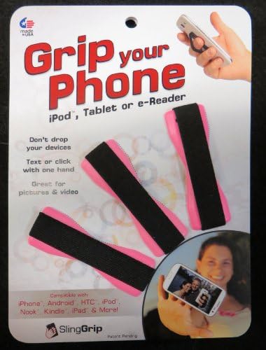 SPECIAL FACTORY SALE PRICING 3 Pack SlingGrip - Grip Your Phone, iPod, Tablet or e-Reader - Pink