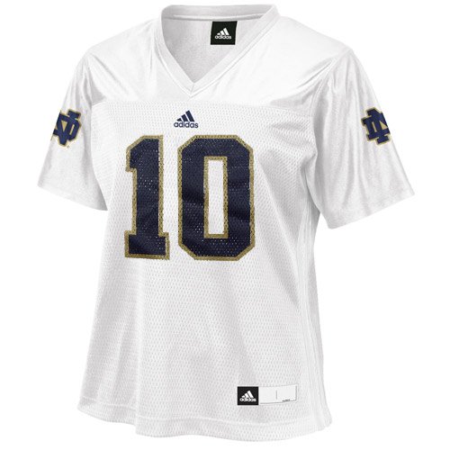 adidas Notre Dame Fighting Irish #10 Women's Fashion Football Jersey - White (X-Large)