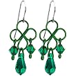 Handcrafted Austrian Crystal Emerald Irish Scroll Earrings MADE WITH SWAROVSKI ELEMENTS
