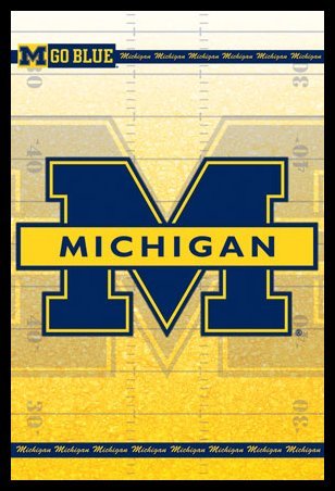 University of Michigan (Go Blue) Art Black Wood-Mounted Poster Print - 24 X 36