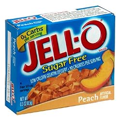 Jell-O Sugar-Free Gelatin Dessert, Peach, 0.3-Ounce Boxes (Pack of 24)