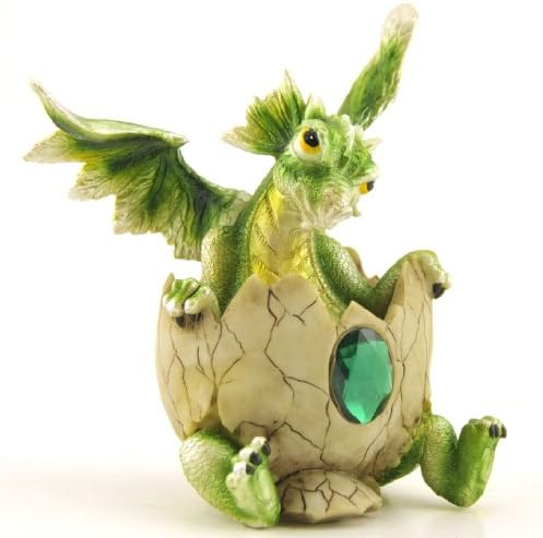 Baby Dragon in Egg with Birthstone, Collectible Figure, 5.25-inch