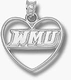 Western Michigan Broncos WMU Heart Pendant - Sterling Silver Jewelry