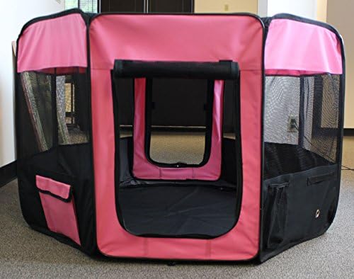 Petmark 48" High Quality Foldable Playpen Exercise 6 panel Tent for Dog and Cat (Pink, Medium) domestic shipping in USA only