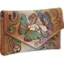 Anuschka Checkbook Wallet: Henna Butterfly - Henna Butterfly