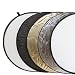 Delamax - Set de reflectores 5 en 1, di�metro de 107 cm, color dorado, plata, negro, blanco y difusor